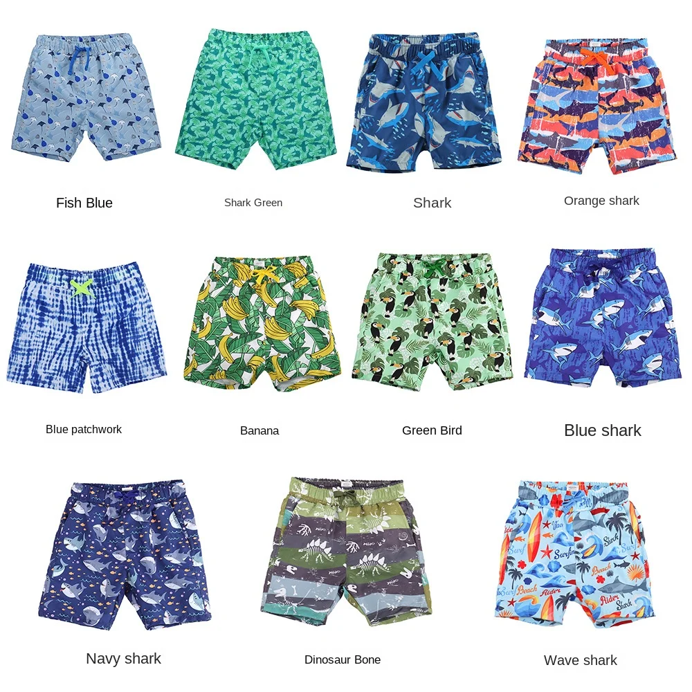 Boys Swim Shorts 3-15Y Summer Boys Beach Swimming Shorts Fast Dry