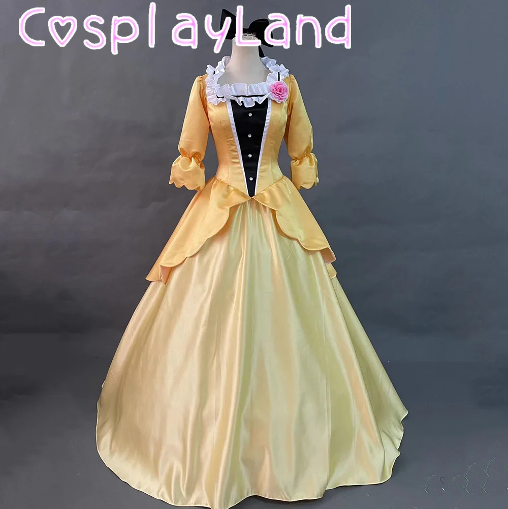 

Princess Belle Yellow Dress Cosplay Costume Halloween Carnival Party Ball Gown Princess Dress With Petticoat Women Fashion Dress