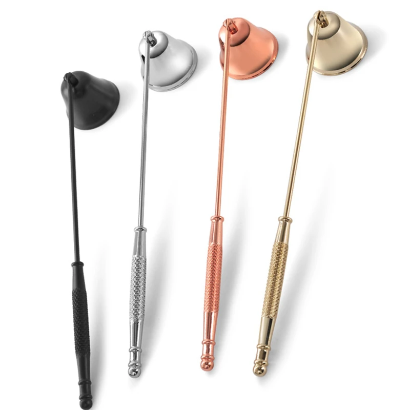 

Candle Snuffer Accessories Vintage Decoration Candle Cover Tool Bell Shape Long Handle Banquet Safely Extinguish Home Decor