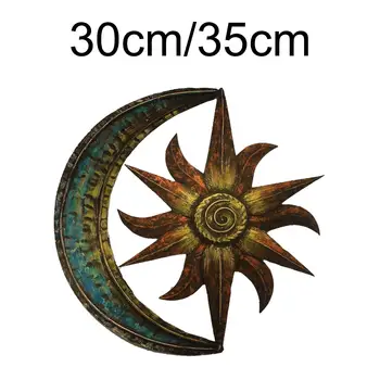 Sun Moon Metal Wall Art Sculpture Creative Bathroom Display Home 2