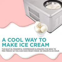 Automatic Ice Cream Maker Machine, No Pre-freezing Necessary with Built-in Compressor, Stainless Steel Gelato & Yogurt M 2