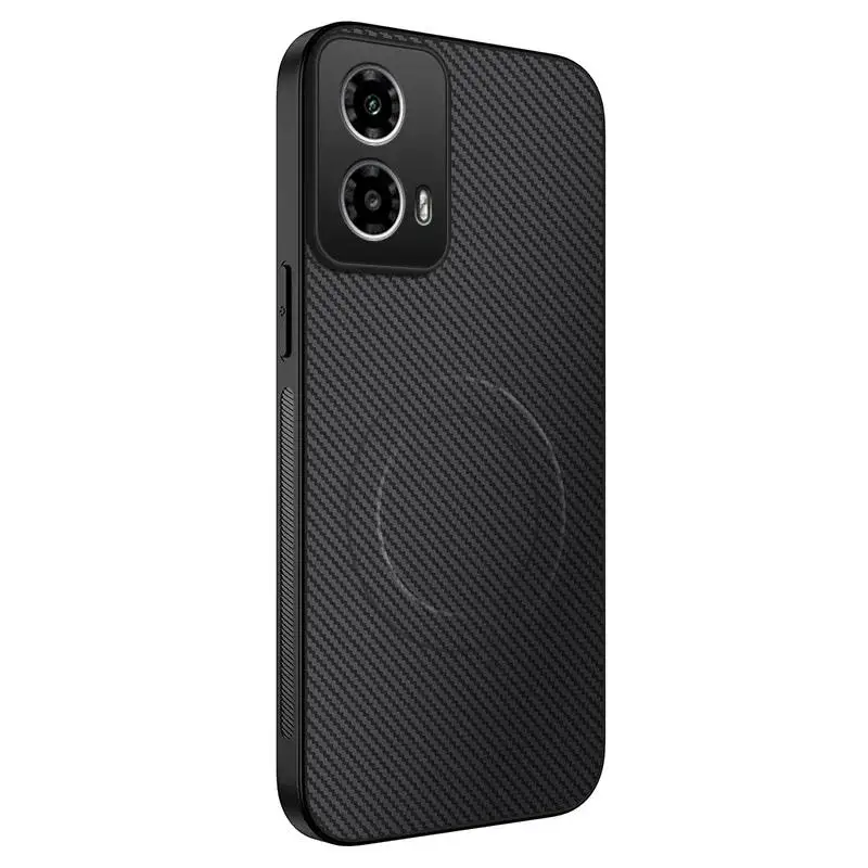 Enhanced Magnetic Wireless Charging Case with Carbon Fiber Texture - Anti-Drop Silicone Cover