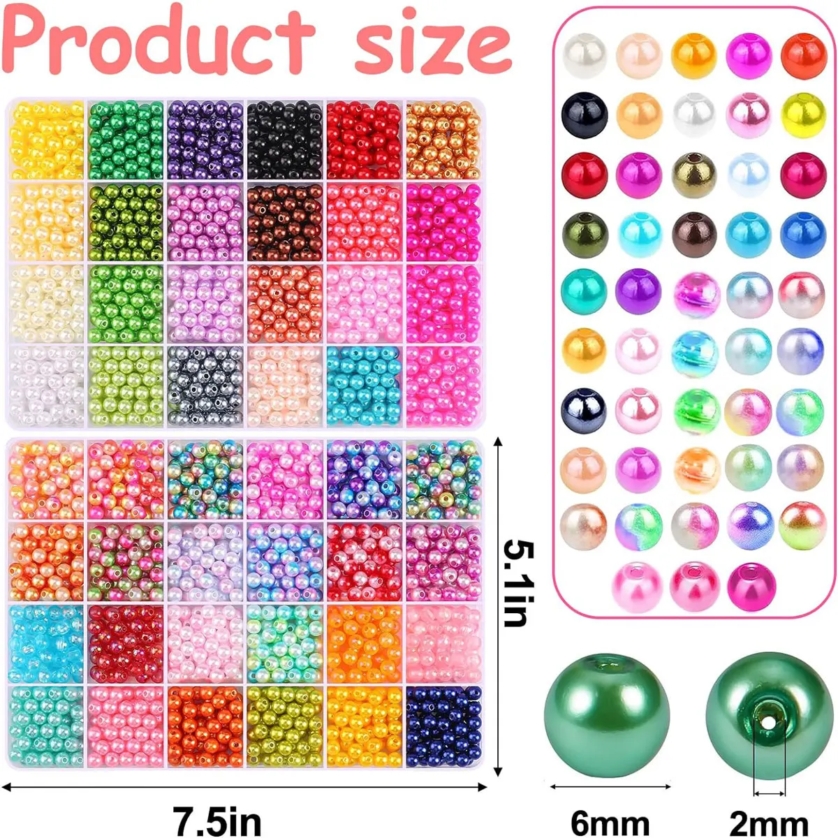 48-Color Pearl Bead Jewelry Kit 3