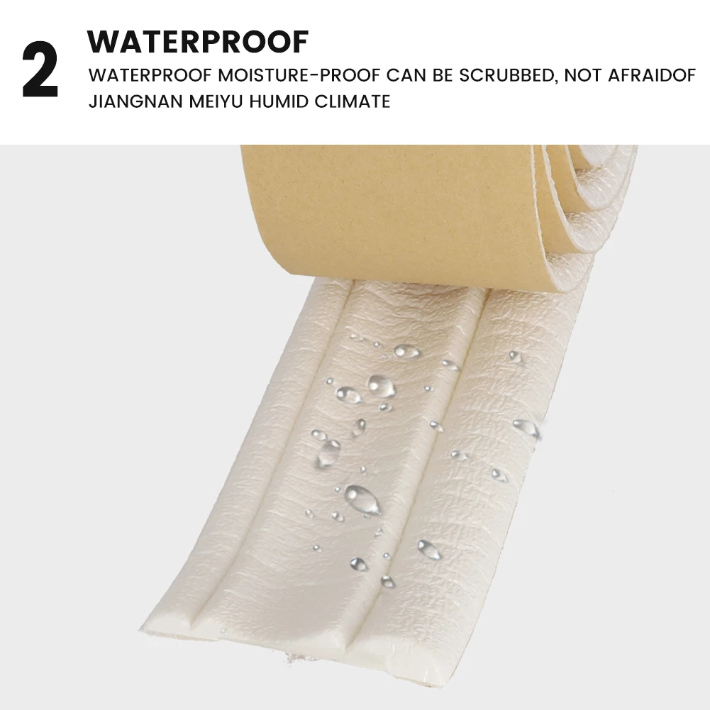 

Accessories Baseboard Skirting PVC Waist Line Wall Sticker Waterproof White 230cm X 8cm 3D A/B Border Decoration