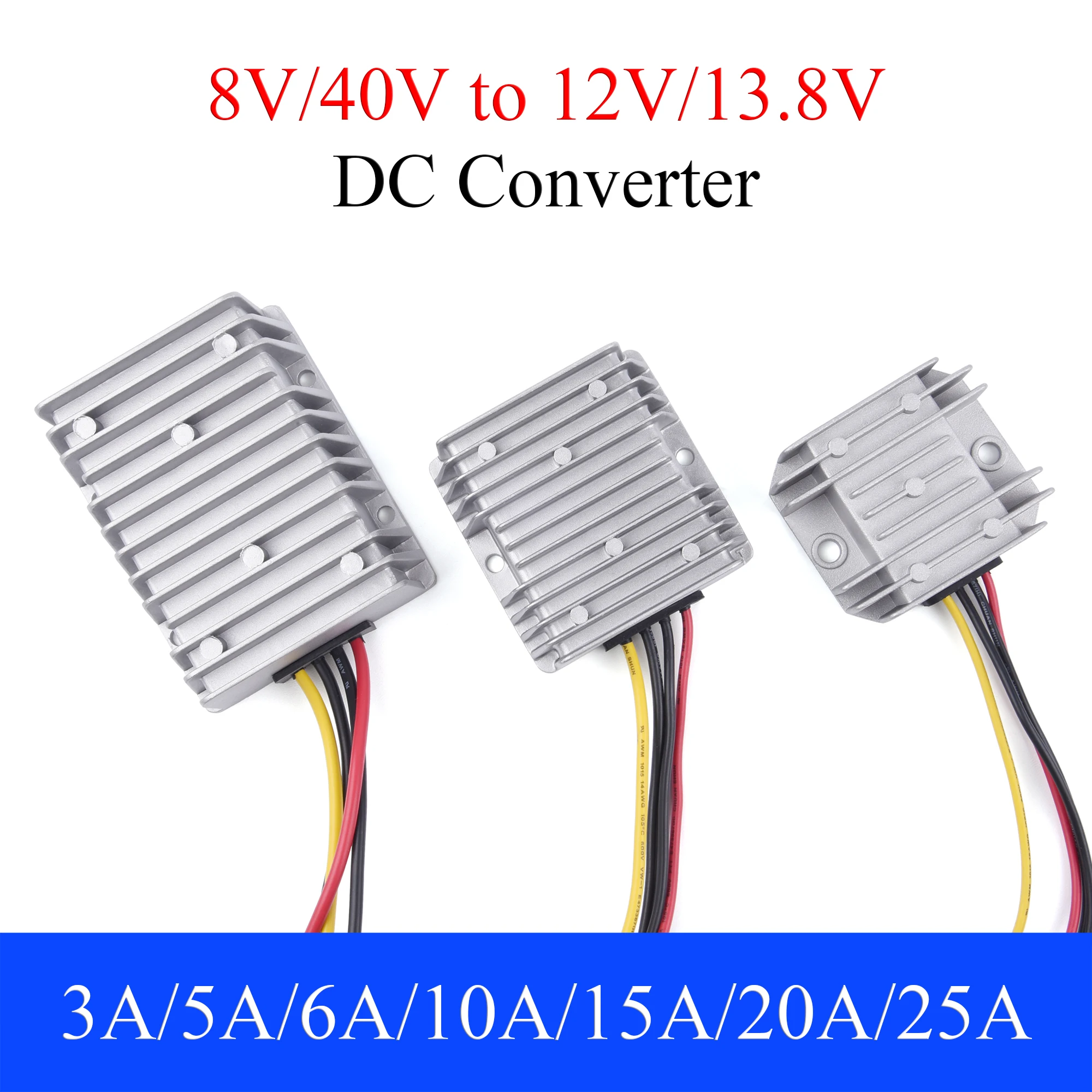 Power Converter For Car Auto Boost Buck Regulador Estabilizador de Voltagem Módulo de Tensão dc 40v a 12 13.8v 3a 5a 6a 10a 15a 20a 25a