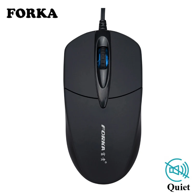 FORKA USB Wired Computer Mouse Silent Click LED Optical Mouse Gamer PC Laptop Notebook Computer Mouse Mice for Office Home Use