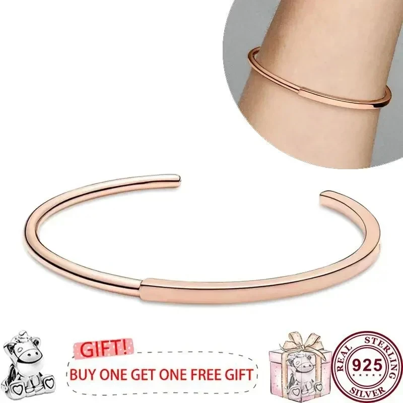 New Popular 925 Silver Signature Series I-d Meteor Women's Classic Open Signature Bracelet Suitable for Charming Jewelry