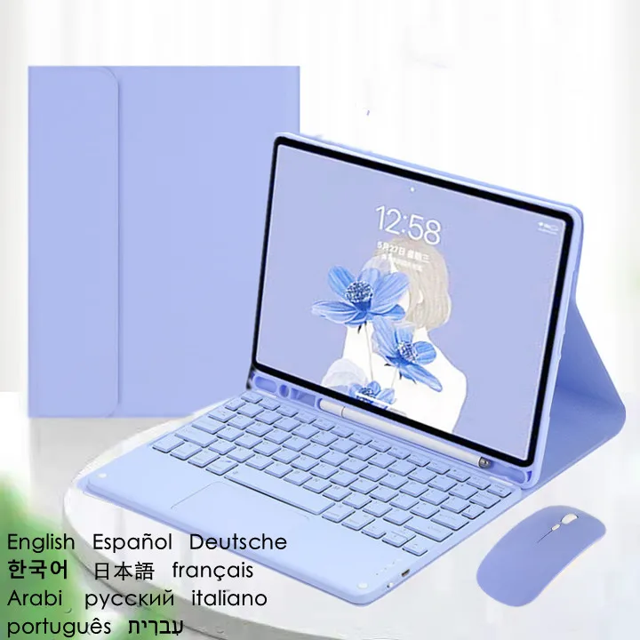 para Ipad 10 10th Geração Case 2023 Teclado Case para Ipad 10gen 10.9 2023 Russo Espanhol Coreano Japonês Touchpad Teclado