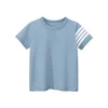 2025 Summer Clothes Children's T-Shirts Boys Striped Short Seleeve T Shirt Girls Short Sleeve O-Neck Cotton Top Kids Outfit 3