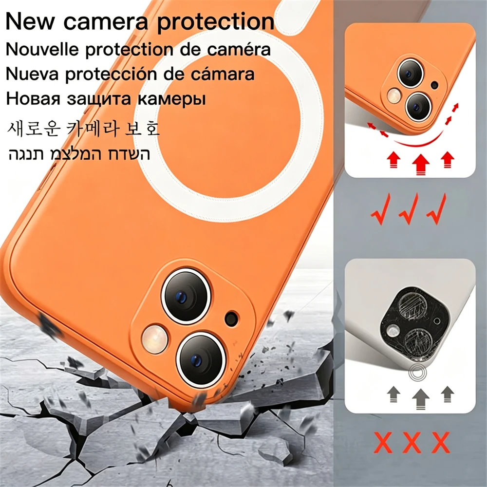 Premium Magnetic Liquid Silicone Case with Precision Camera Protection
