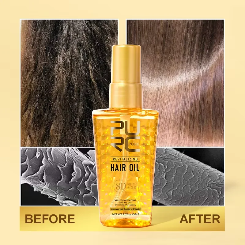 PURC Morocco Argan Oil Nourishing Hair Oil Smoothing Shine Soft Hair Serum Repair Damaged Frizz Dry Treatment Care hair oil hair essence oil