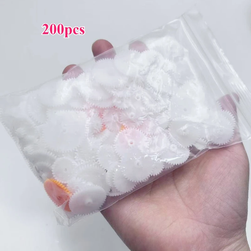 200PCS Mixed Plastic Gear Bag Motor Motor Transmission Gear 0.5 Mold DIY Handmade Toy Accessories engranajes de pl&aacute;stico