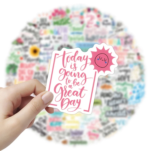 52Pcs Inspirational Quote Stickers Motivational Positive Affirmation  Stickers for Journaling Scrapbook Laptop Phone Kids Toys - AliExpress