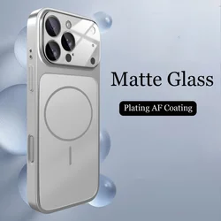 Nano Glass Armor Magnetic Case with Wireless Charging Compatibility and Matte Finish - iPhone 15 (Silver)