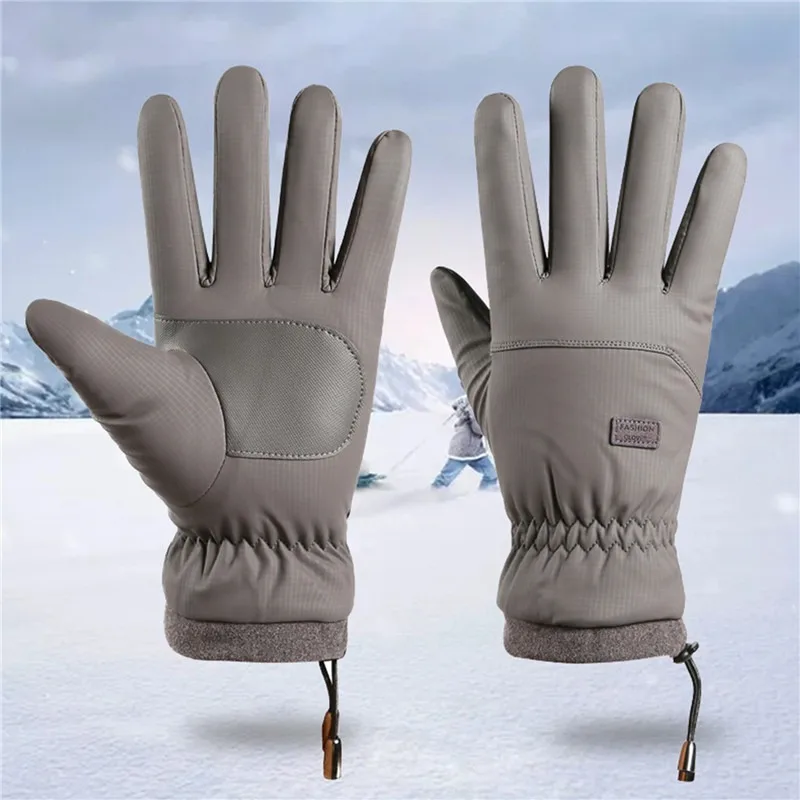 Winter -20 Degrees Cold-proof Ski Gloves Men Windproof Waterproof Keep Warm Touchscreen Anti Slip Soft Fluff Full Finger Sports Gloves
