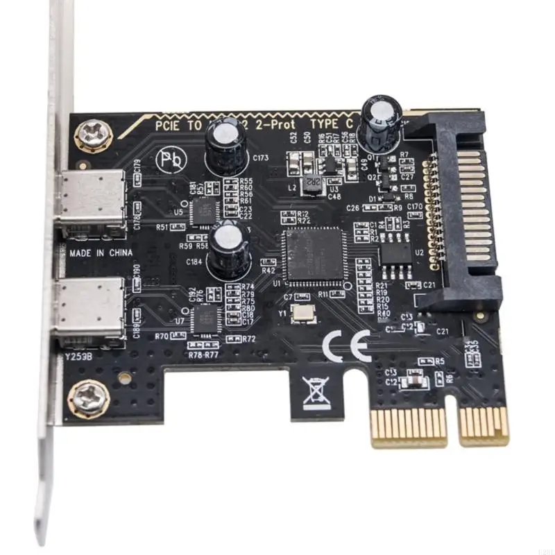 E28E PCIE USB 3.2 GEN1 10G Type C 10G Adapter PCIE Expansion Card Risers ASM1042 Chip