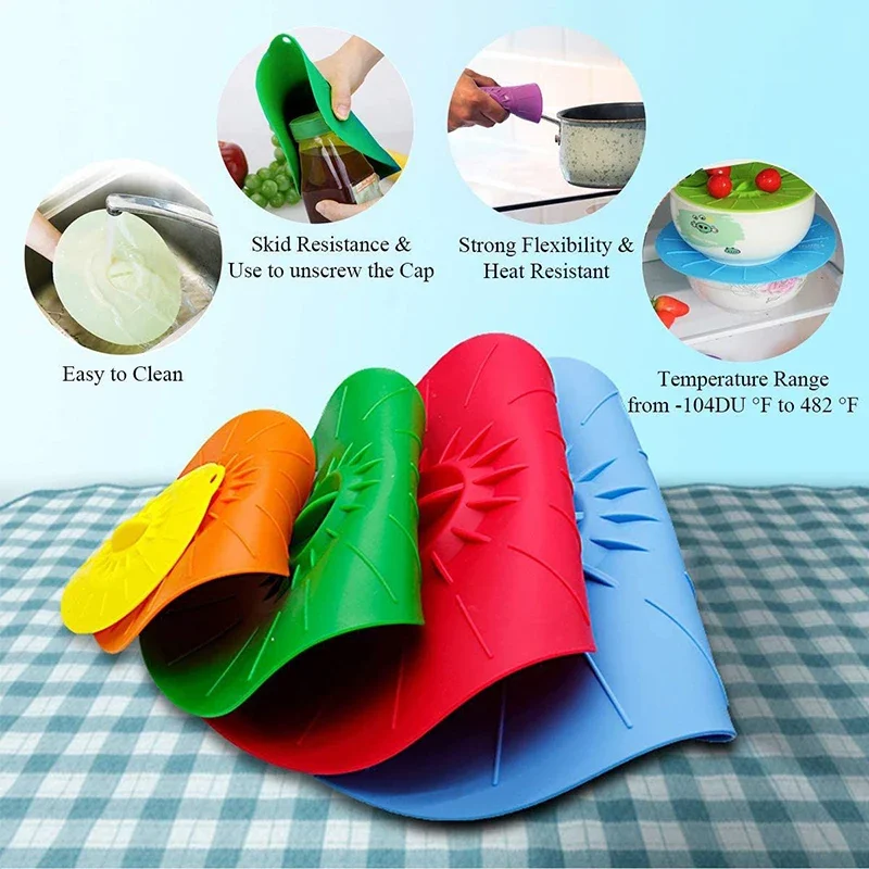 Silicone Food Fresh Cover Set-Universal Microwave Bowl Covers! Reusable Easy Vacuum Seal Stretch Pot Caps 5pcs food cover fresh keeping cover microwave cover bowl cover