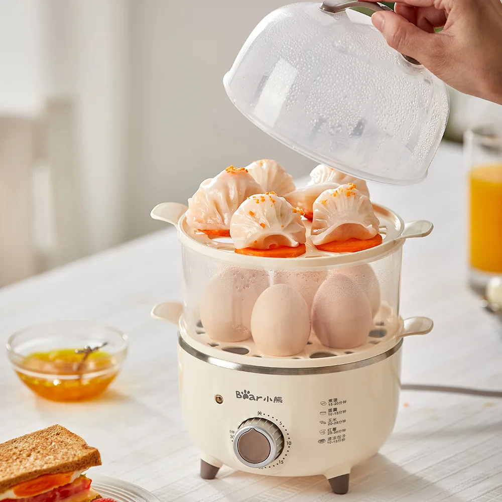 360WDoubleLayersElectricEggBoilerEggCookersBreakfastMachine