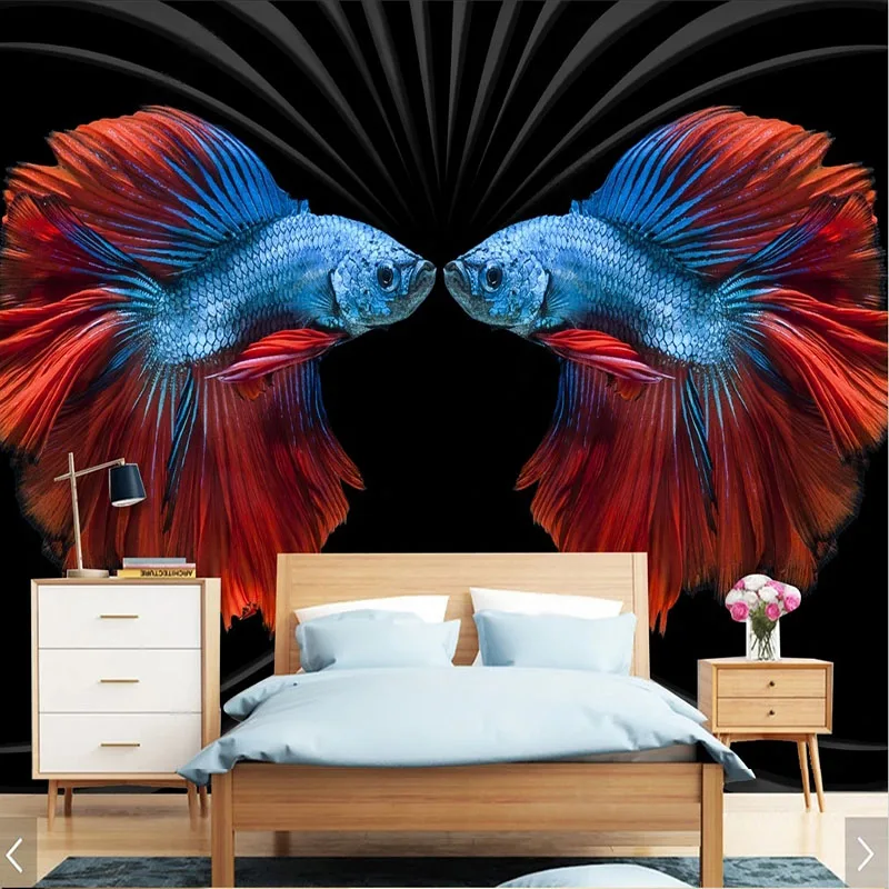 

Custom Any Size Mural Wallpaper Modern Retro Personalized Color Fish Background Wall Decoration Painting Papel De Parede Tapety