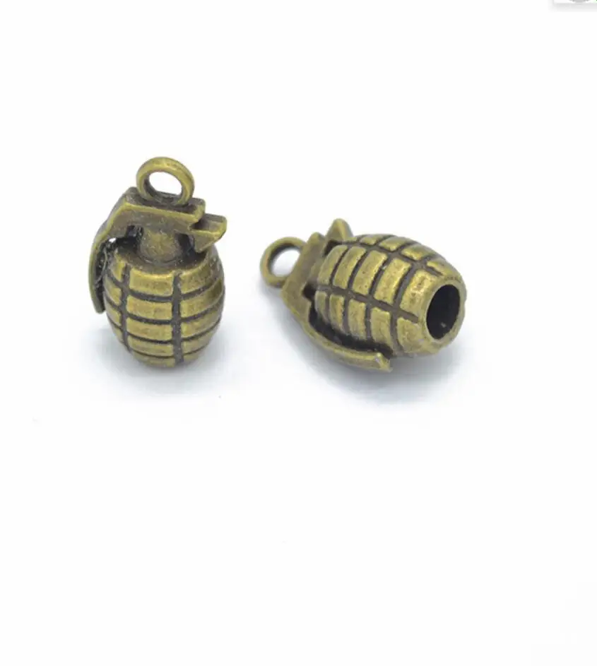 20Pcs 23*13mm Silver Color Hand Grenades Charms Bombs Pendant Making Metal Necklaces Men Gift Jewelry Accessories F0326
