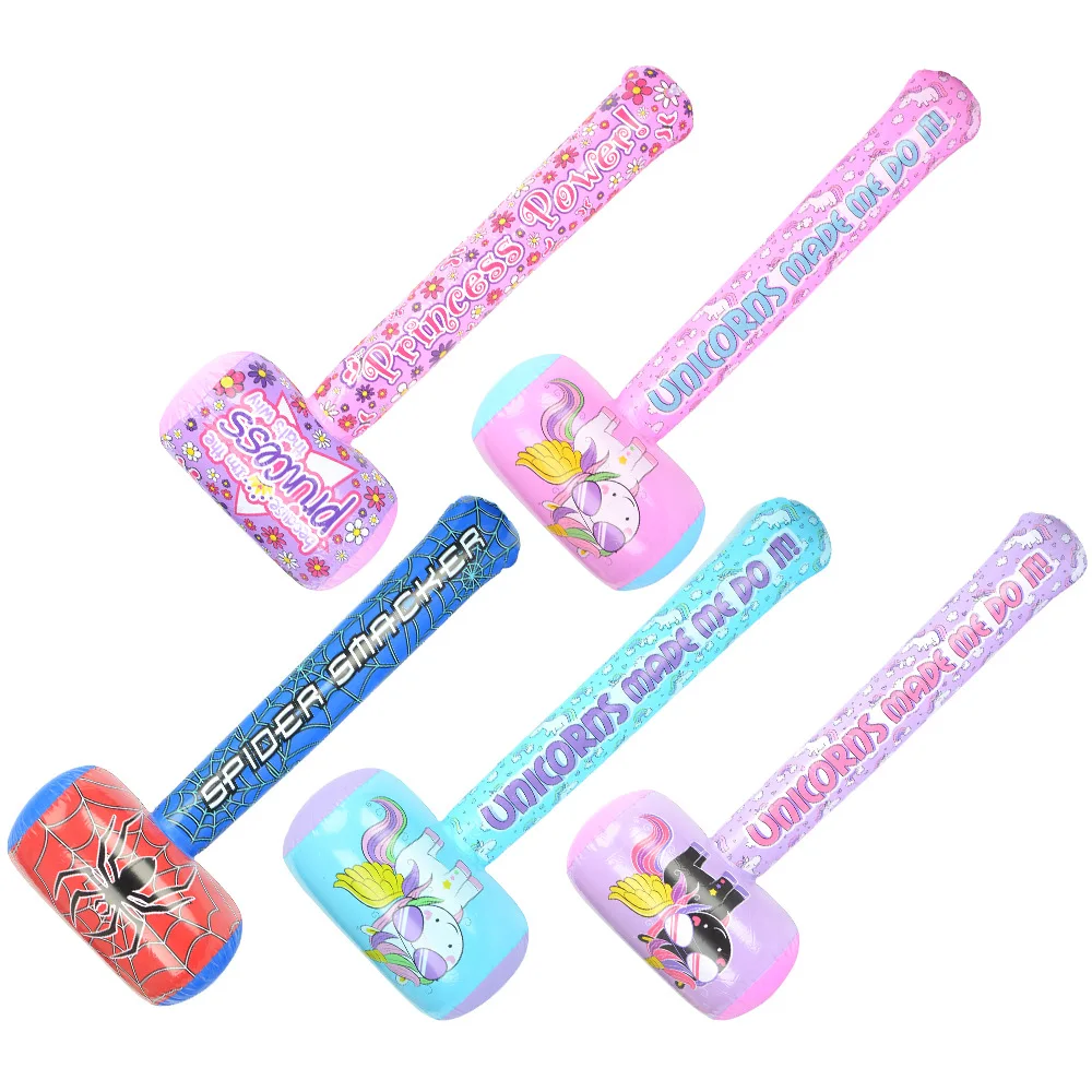 Children PVC Cartoon Inflatable Toys Cute Princess Hammer Toys Creative Party Props Unicorn Spider Inflatable Hammer