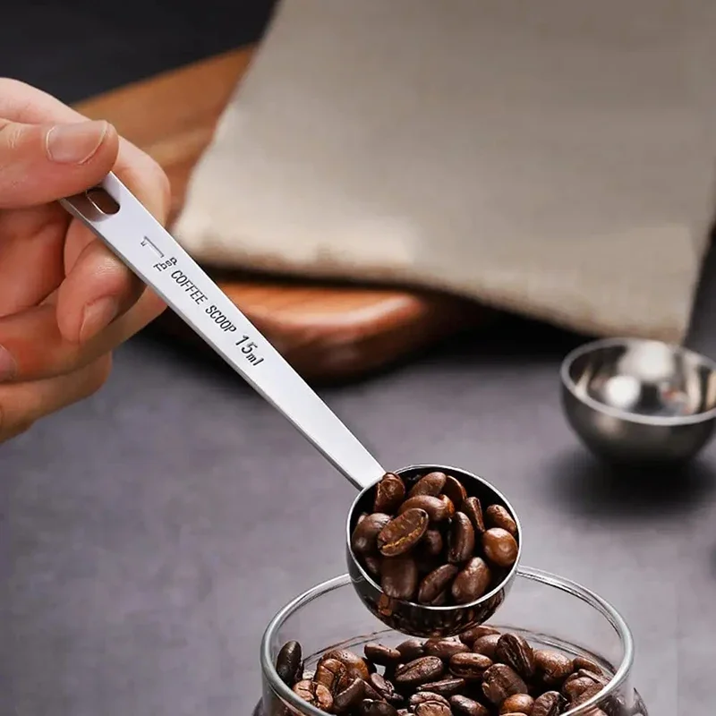 Stainless Steel Coffee Scoop Tablespoon Measuring Spoon Long Handle for Kitchen Cafe Making stainless steel spoon