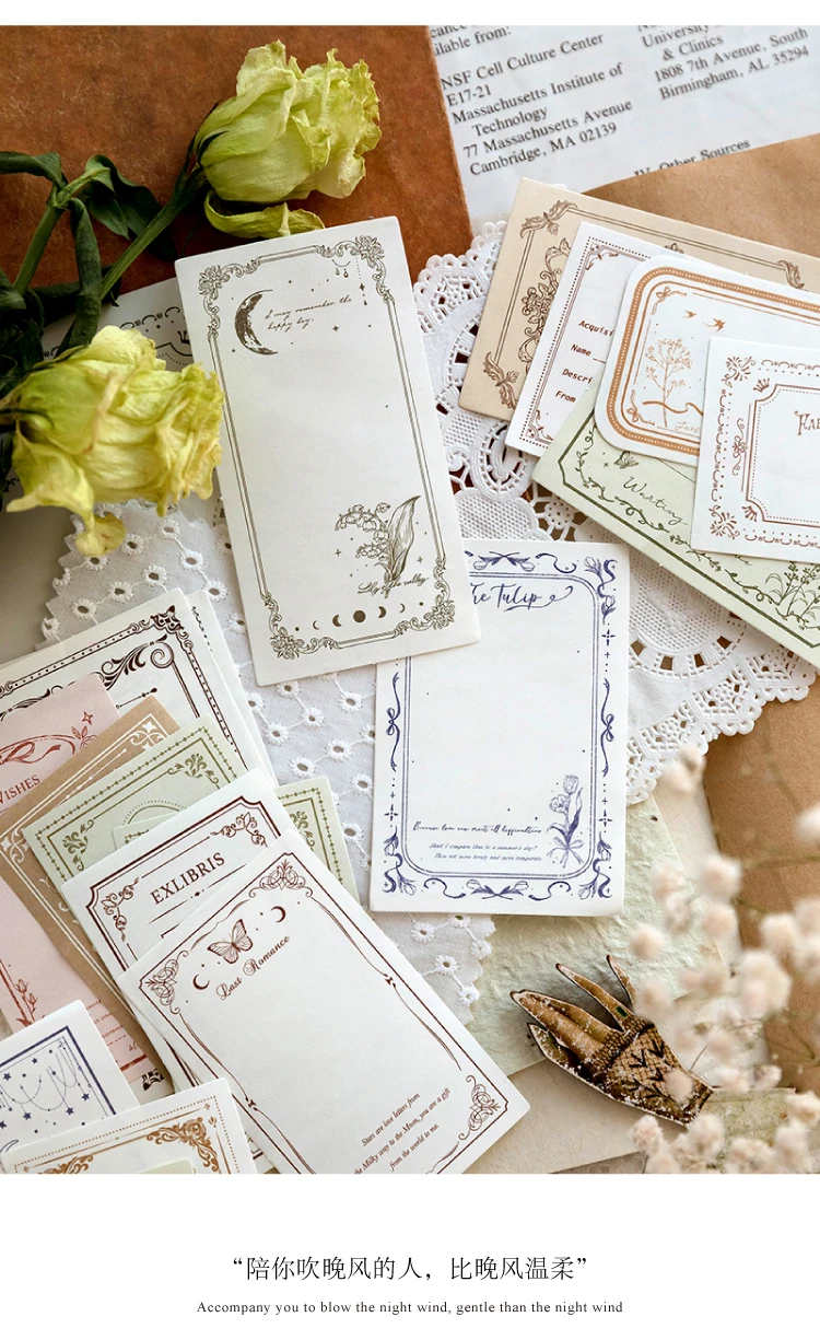 100 Stück/Packung kreative Notiz blöcke Set DIY Scrap booking Schul bedarf Collage Briefpapier Junk Journal Vintage Notizen Papier – Detail 8