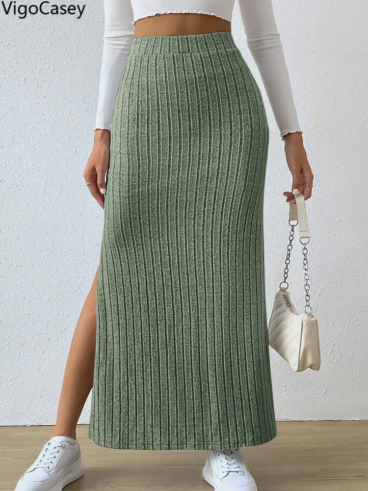 VigoCasey 2025 المرأة مثير سبليت متماسكة تنورة الس...