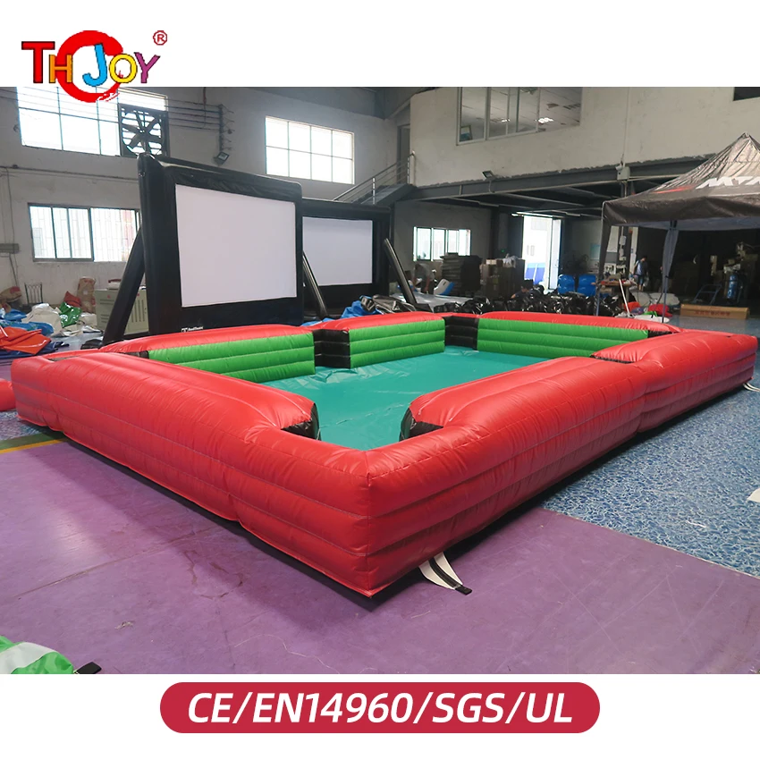 

free air ship to door,6x4m/8x5m/10x5m Inflatable Snooker football carnival Game,Inflatable Billiard snookball pool soccer table