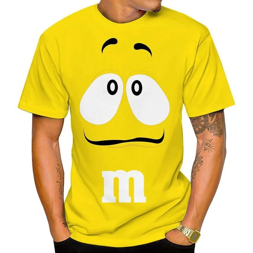 New T-shirt Men's 3D Printed Pattern Number and Letter T-shirt Short Sleeve Retro Top Men's Round Neck Clothing