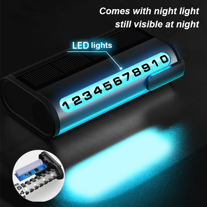 Solar Powered Aluminum Car Parking Number Plate