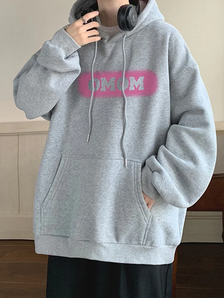 thumbnail image 1 of Sudadera con capucha y estampado de letras de otoño para hombre, sudaderas con capucha de gran tamaño de forro polar estilo hip hop, nueva moda coreana 2024, sudadera con capucha estilo urbano Y2K, 1 of 5