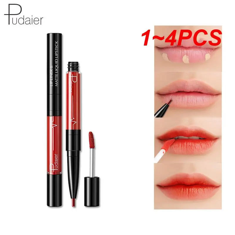 

1~4PCS Easy Makeup Easy Application Smooth Texture Waterproof Lipstick For All Occasions Double-headed Lipstick Lipstick