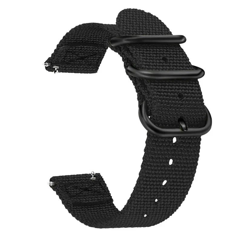 Premium Nylon Loop Band with Three-Ring Metal Buckle - Lightweight & Durable Bracelet