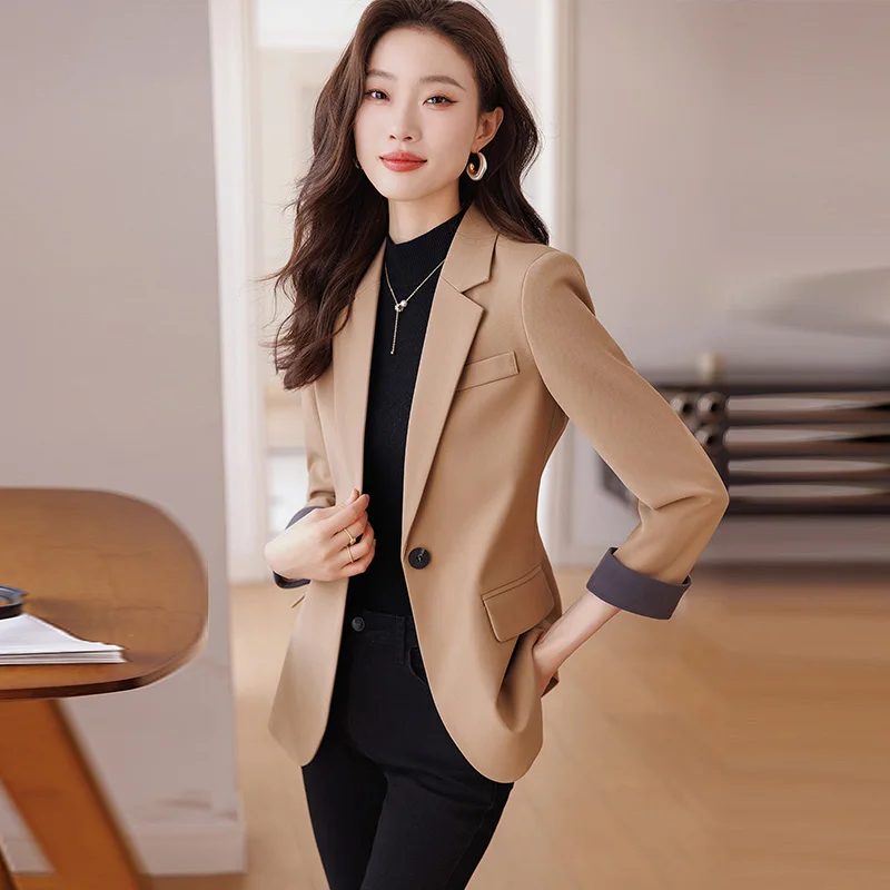 Fashion Professional Women's autumn and winter new long-sleeved suit elegant temperament shows self-confidence