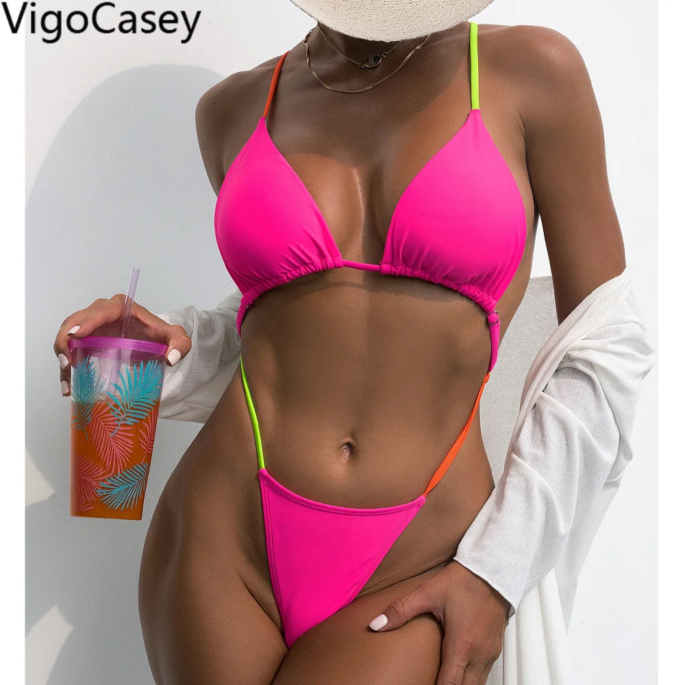 

VigoCasey 2022 Solid Strapped Swimwear Women Sexy Hollow Push UP One Piece Swimsuit Monokini Cross Backless Summer Bathing Suit