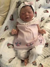 

FBB 20inch bebe doll reborn baby sleeping Vito in blanket cloth body soft real touch collectible high quality art doll