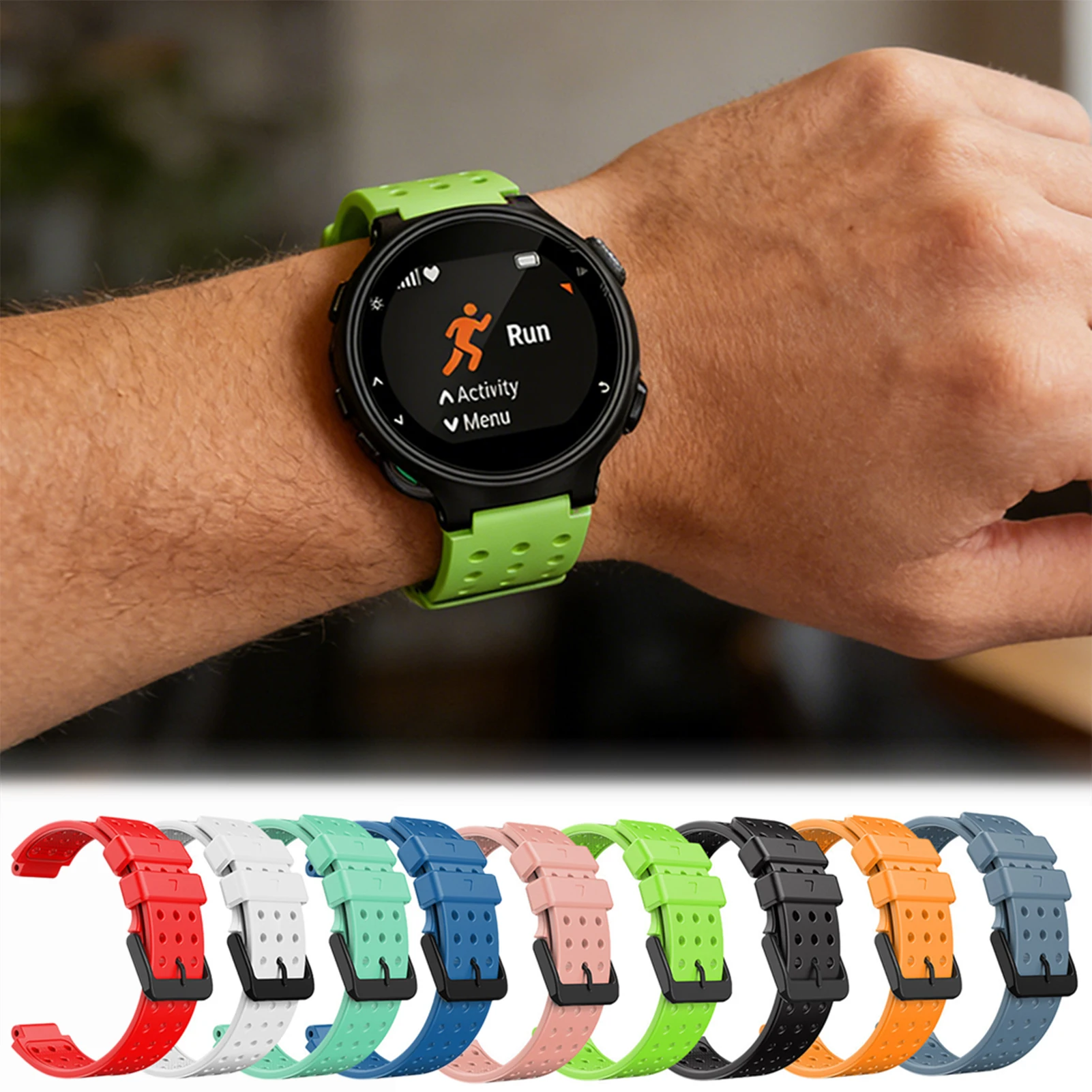 Premium Silicone Watch Band with Tool - Wear Resistant Replacement Strap