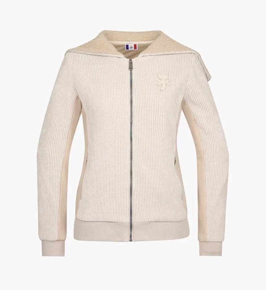 

Korea Golf Slim-fit Winter Women's Zipper Jacket with Large Lapels
