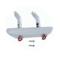 Premium Metal Front and Rear Bumper for 1/18 RC Crawler Car Enhancement (Rear Silver)