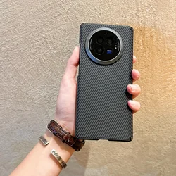 Carbon Fiber Texture Folding Hinge Case - Ultra Thin, Skin-Friendly, Frosted Shockproof Cover for Vivo X Fold 3Pro (Black)