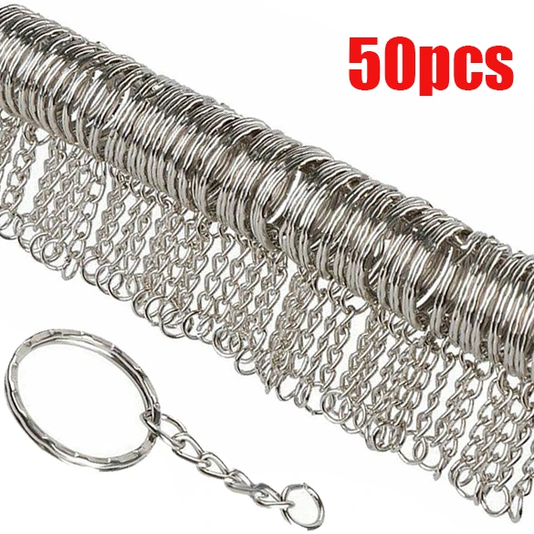 Swpeet 300pcs Black Key Chain Rings Kit, 100pcs Keychain Rings with Chain and 100pcs Jump Ring with 100pcs Screw Eye Pins Bulk for Jewelry Findings