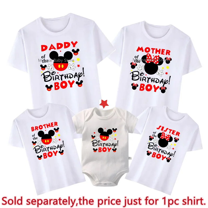 New Disney Birthday Boy Shirts Funny Family Matching Daddy Mommy Brother Sister Birthday Boy Tshirts First Diseny Trip Outfits 4