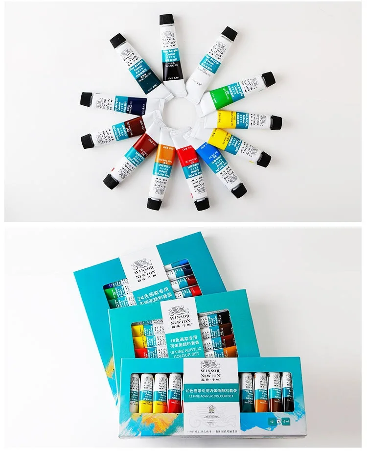 Winsor & Newton Acrylfarben-Set, wasserfest, Sonnenschutz, kein Ausbleichen, DIY, handgemalte Wandmalerei, Textilmalerei, Graffiti – Detail 4