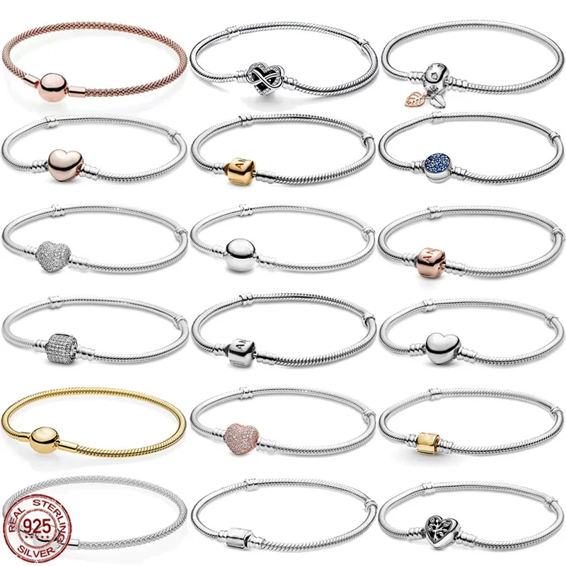 

Новинка 925 Стерлинговое Серебро, высокое качество, Классическая Пряжка ведра, женский браслет, оригинальный дизайн, амулетные бусины, DIY подарок