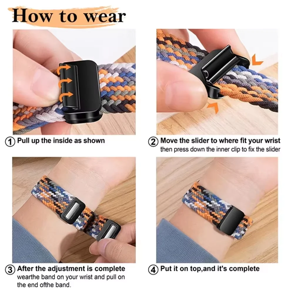 Braided Magnetic Nylon Strap - Premium Buckle Bracelet Wristband
