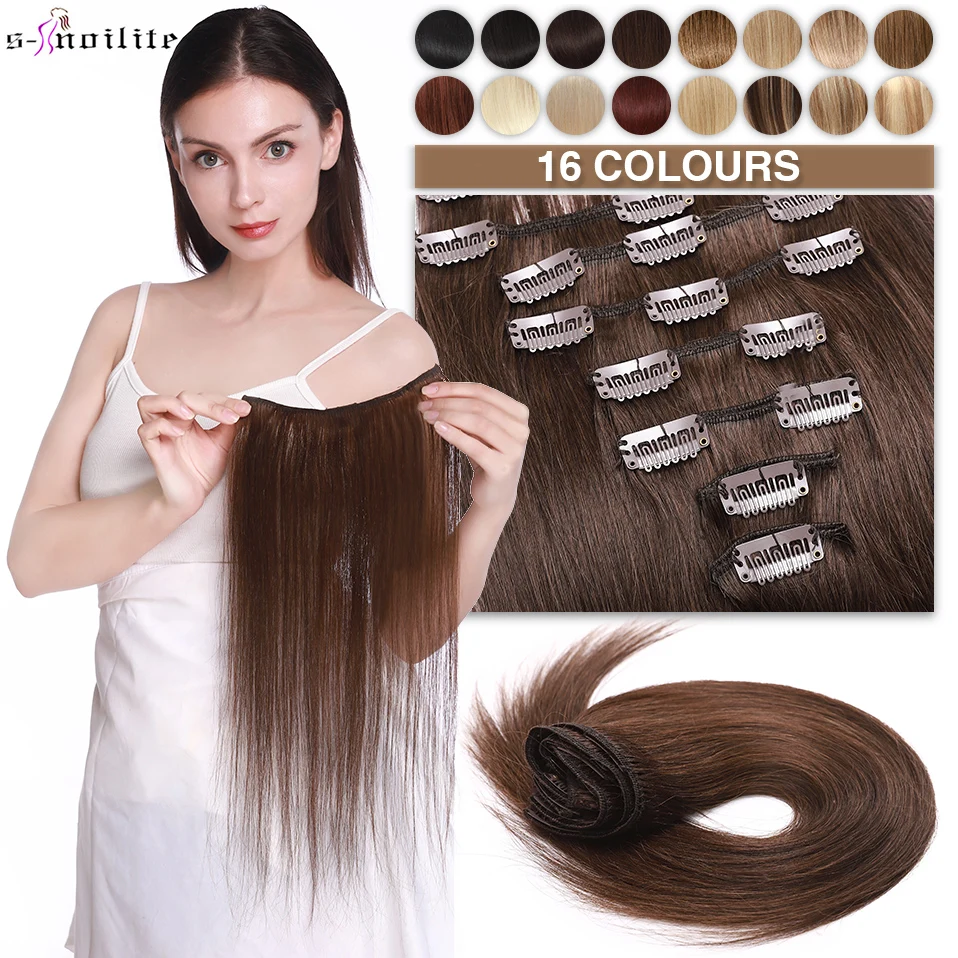 Human Hair Extensions 8Pcs 65g-120g 8"-24" 100% Natural Extension Hair Clip Brown Full Head In Hairpiece