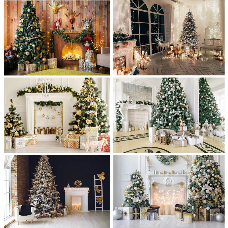 

SHUOZHIKE Christmas Indoor Theme Photography Background Fireplace Children Portrait Backdrops For Photo Studio Props YXSD-04