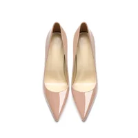 Spring new nude high heels for women, 12cm pointed light lipstick sole, professional and sexy versatile single shoes 2