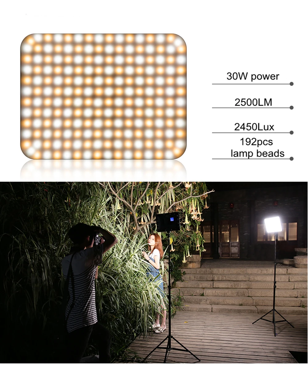 Viltrox VL-200T LED Video Light 30W Panel Lighting Wireless Remote Control Bi-Co